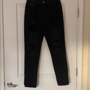 Black Distressed Jeans